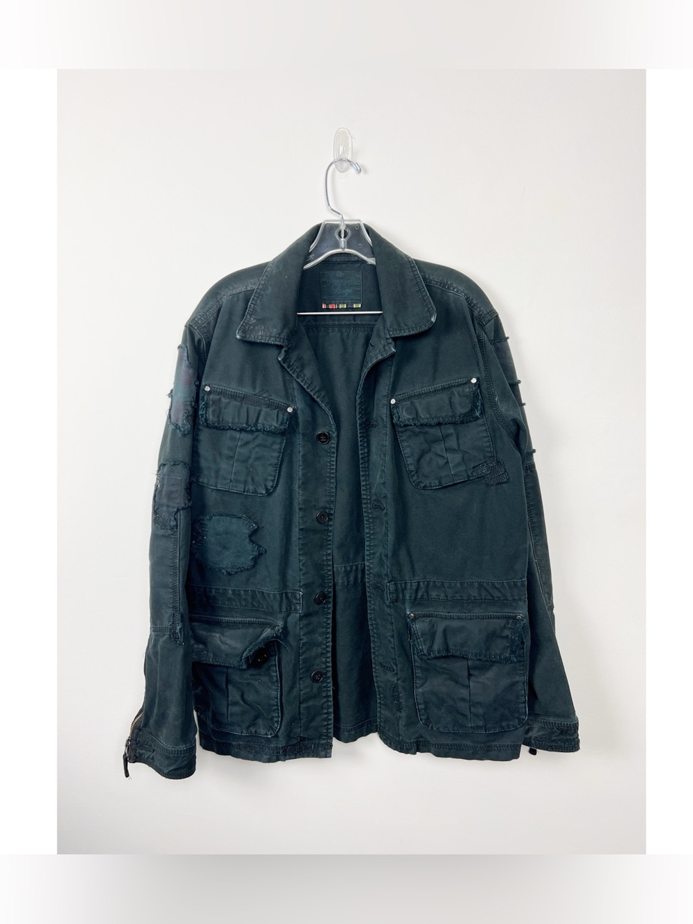 Triple Five Soul Y2K Men's Black Distressed Utility Jacket L
